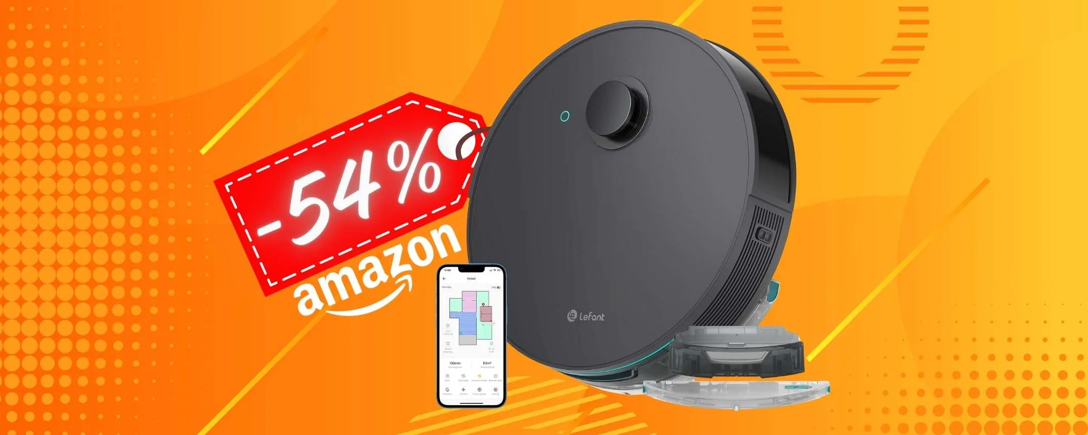 LEFANT N3: il Robot che mappa le stanze, aspira e lava oggi in MAXI SCONTO