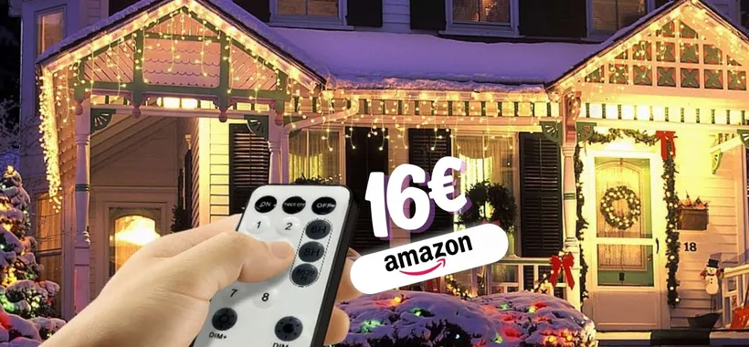 10m di luci LED a tenda: bianco caldo per casa sfavillante con 16€