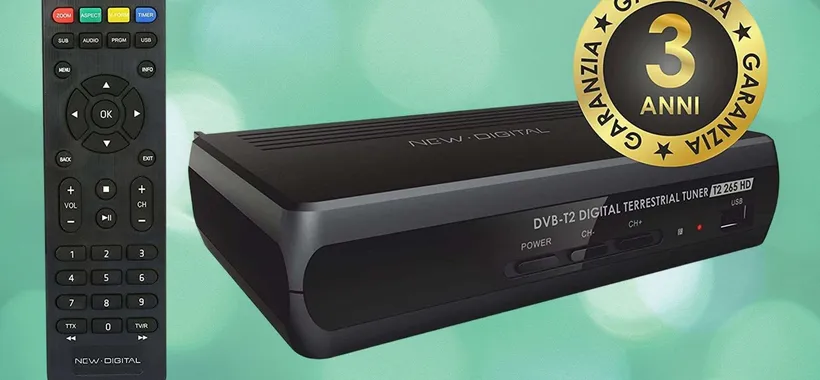 Digitale Terrestre DVB T2: decoder media player facile da usare (24€)