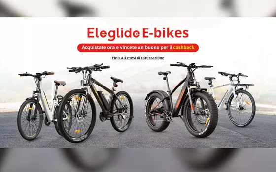 Bici elettrica PREMIUM Eleglide a prezzo WOW e con cashback: promo lampo