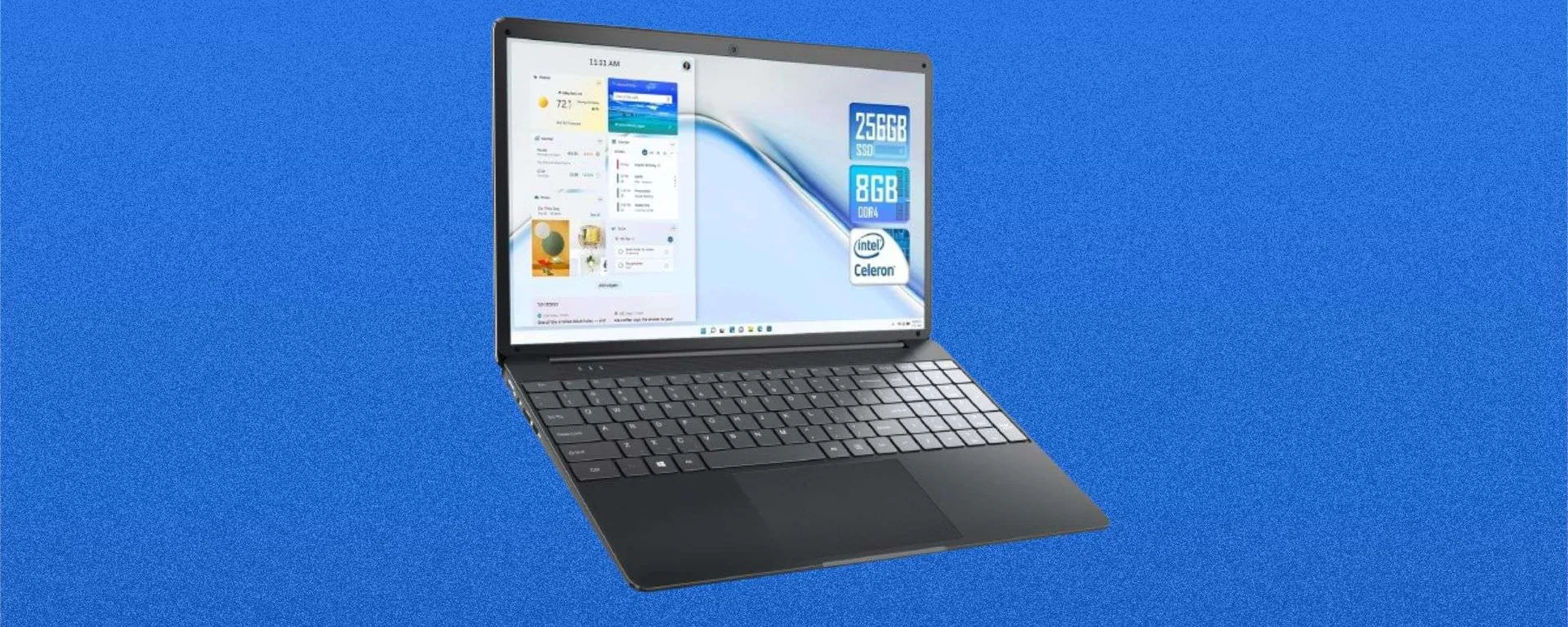 Laptop con Windows 11 in fortissimo sconto su Amazon: lo paghi meno di 210€