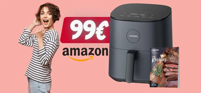 Friggitrice ad aria COSORI da 4,7L e 9 programmi in OFFERTA a 99€