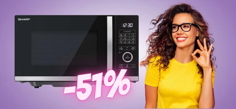 Forno a microonde SHARP da 900W e 23L in PROMO al 51%