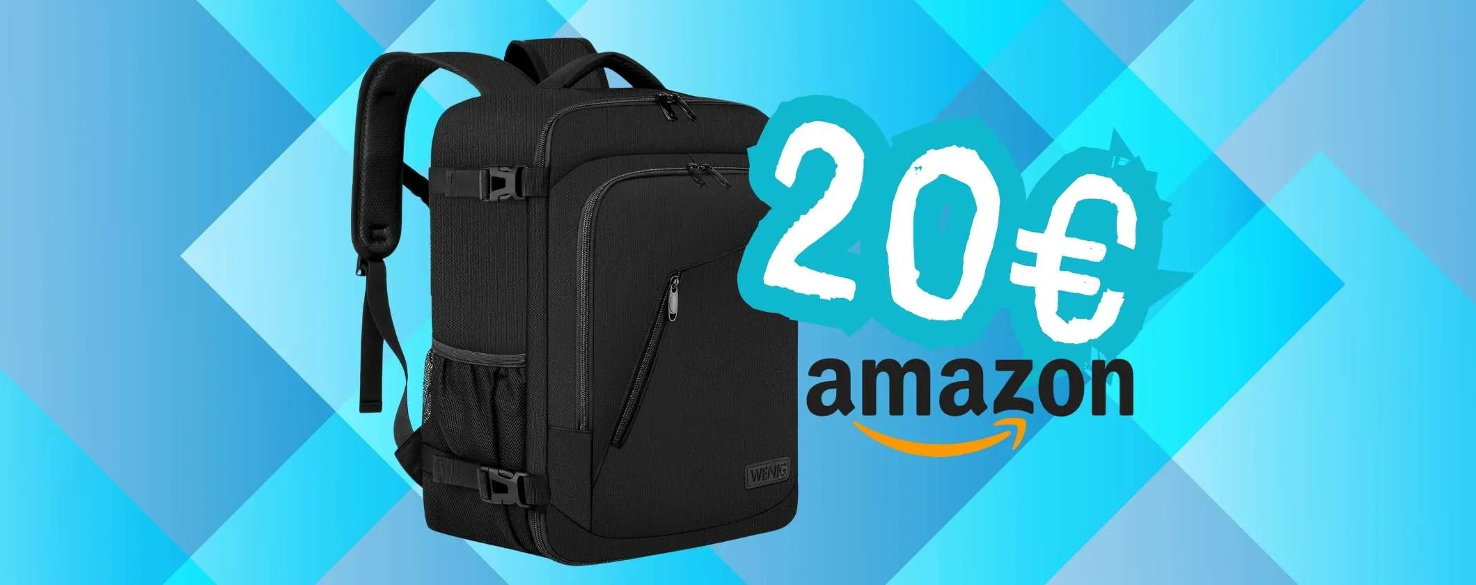 Zaino capiente ma compatto perfetto per volare senza pagare il bagaglio (20€)