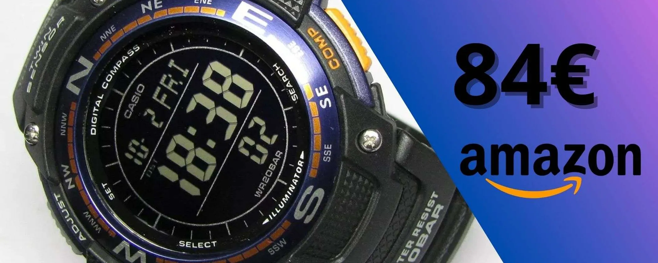 Casio a soli 84,90€: orologio multifunzione con cronometro, bussola e resistenza subacquea!