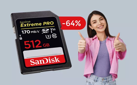 Scheda SD 512GB, memoria STERMINATA a meno di metà prezzo
