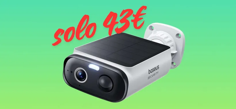 Solo 43€ con il coupon e puoi avere la telecamera WiFi Baseus con pannello solare