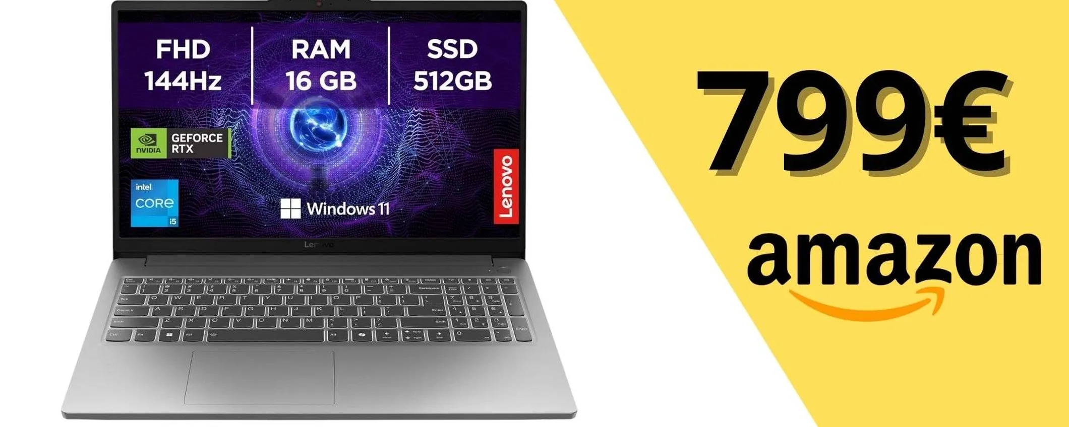 Lenovo LOQ Gaming Notebook a 799€: laptop con RTX 4050 e display 144Hz