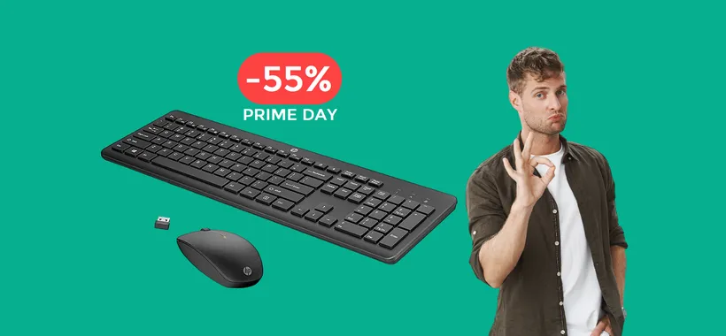 Tastiera e mouse wireless HP a soli 16€ con l'Amazon Prime Day