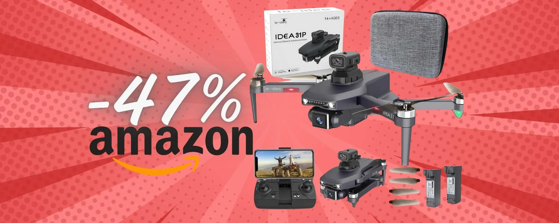 Drone con telecamera 4K in SCONTO del 47% su Amazon: REGALO super