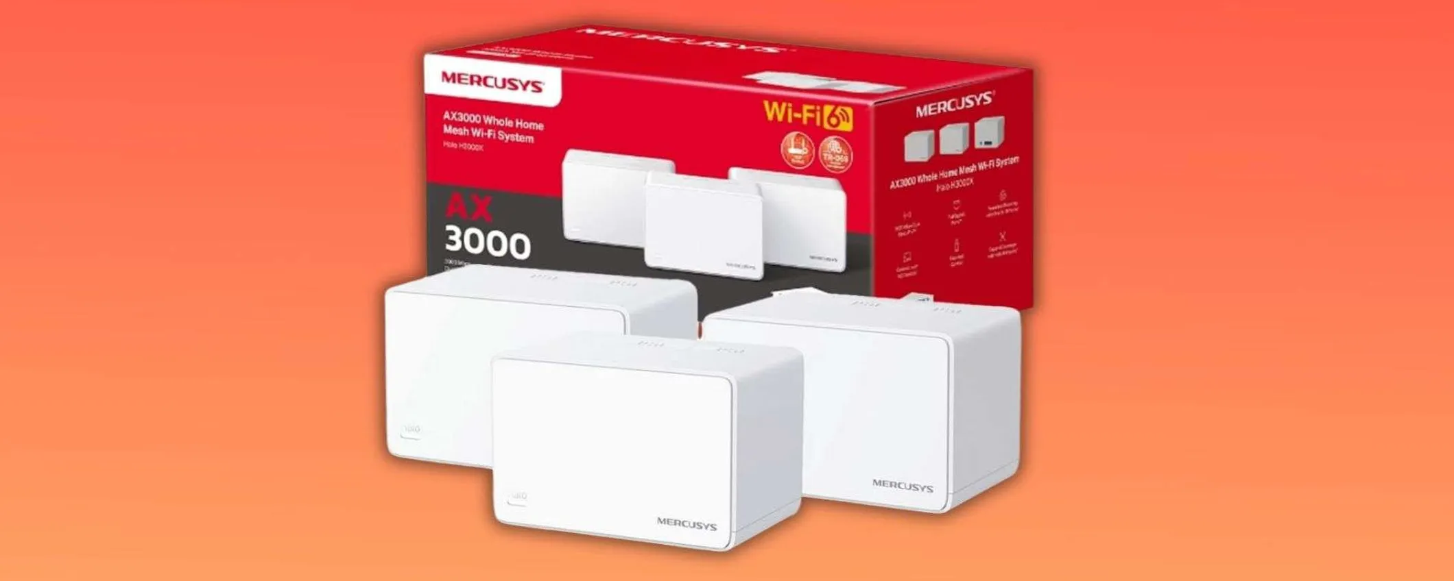 TP-Link Halo H3000X (3-pack) in offerta a soli 119,99€: copertura WiFi 6 fino a 650 m²