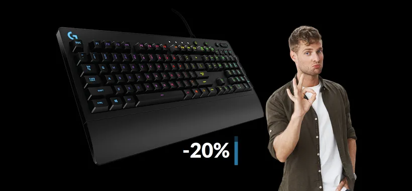 Tastiera gaming Logitech, impermeabile e retroilluminata (70€)