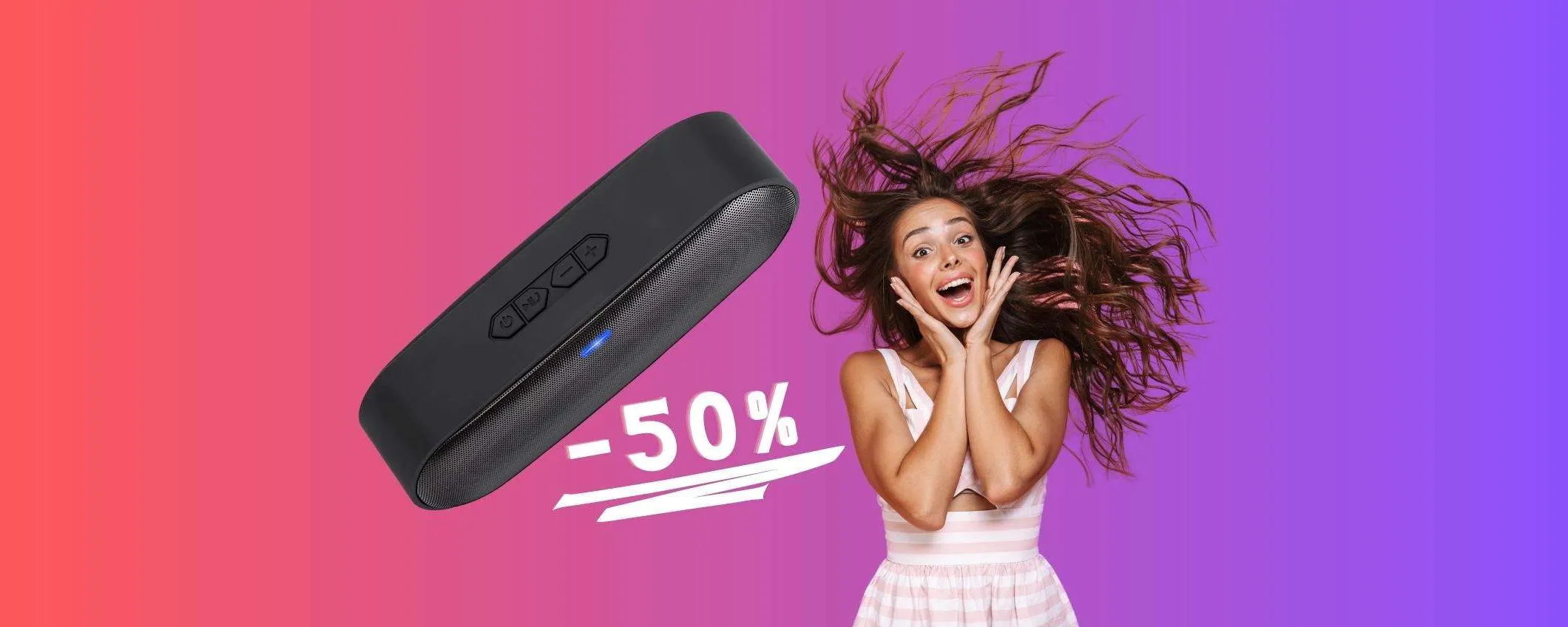 Speaker Bluetooth portatile e impermeabile a METÀ PREZZO su Amazon