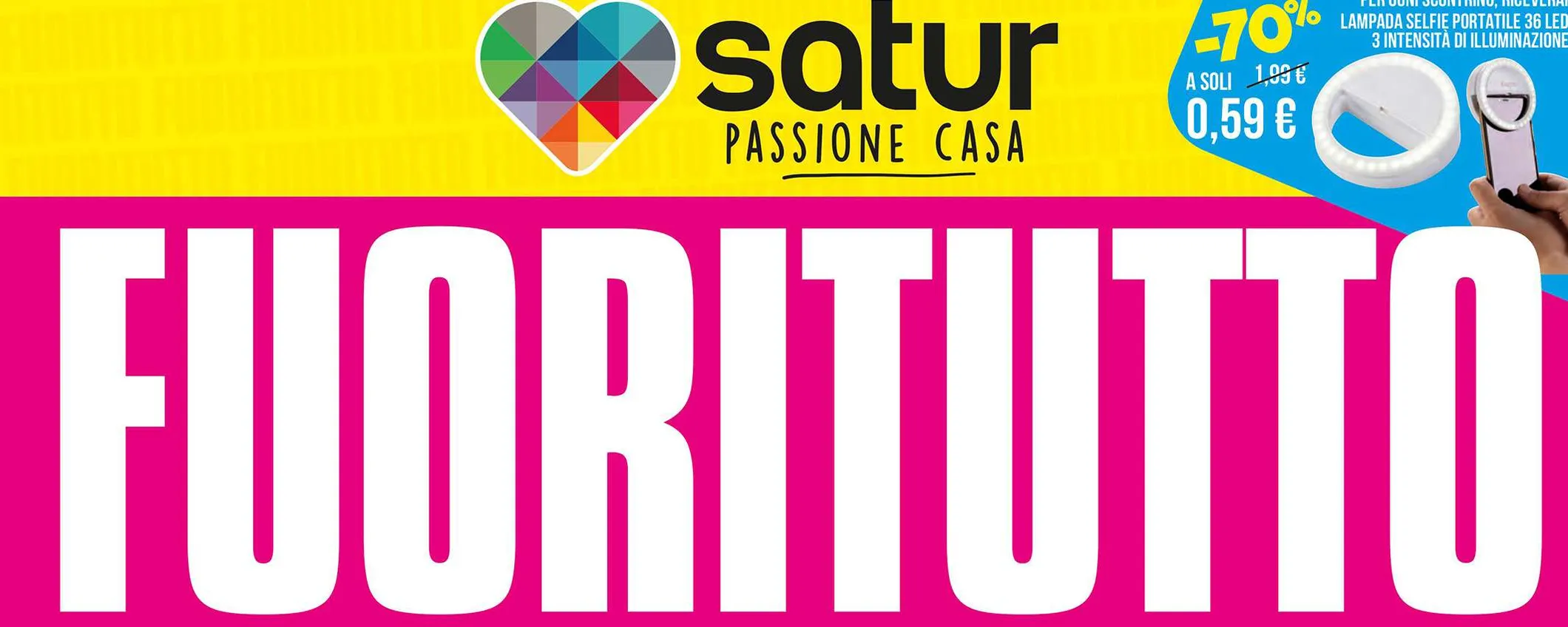 Volantino Satur, fuori tutto di fine stagione: prezzi pazzi fino al -70%