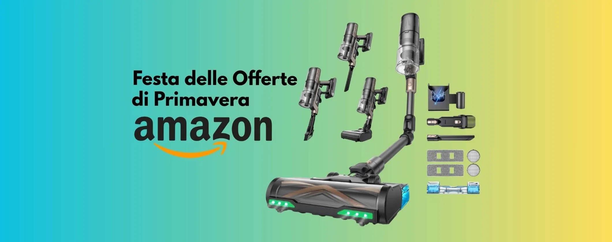Proscenic P20: scopa elettrica da 70000Pa con accessori inclusi a prezzo mini