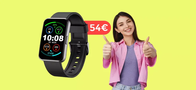 Smartwatch impermeabile con cardiofrequenzimetro: una BOMBA a 54€