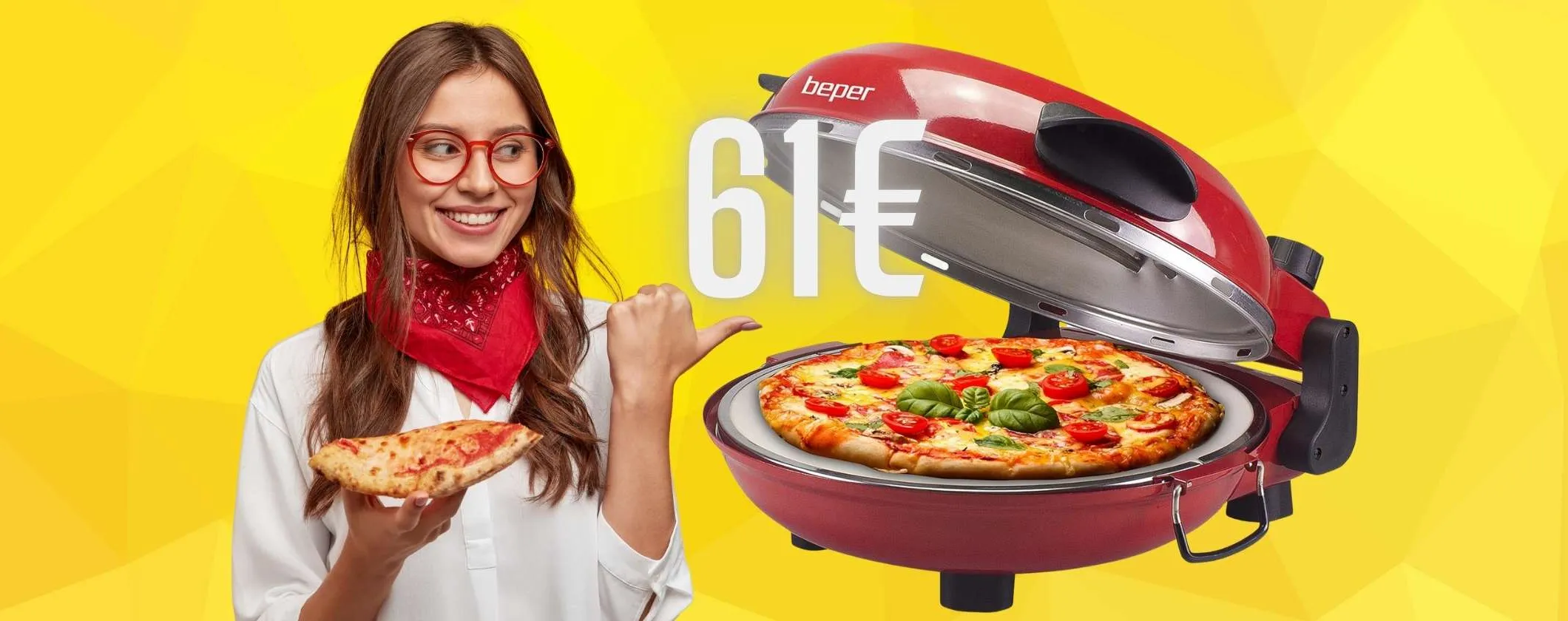 Forno pizza con 5 livelli di cottura e temperatura di 400° su Amazon a soli 61€