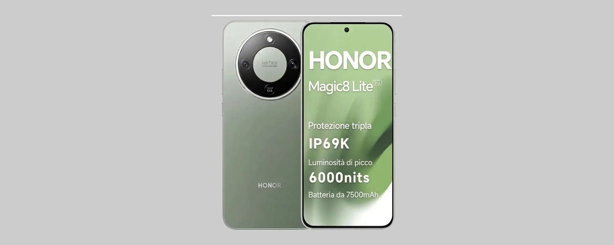 HONOR Magic8 Lite 5G con batteria da 7500 mAh è in offerta a meno di 260€