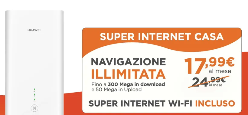 Super Internet Casa: anche via SMS a 17,99€ con W3