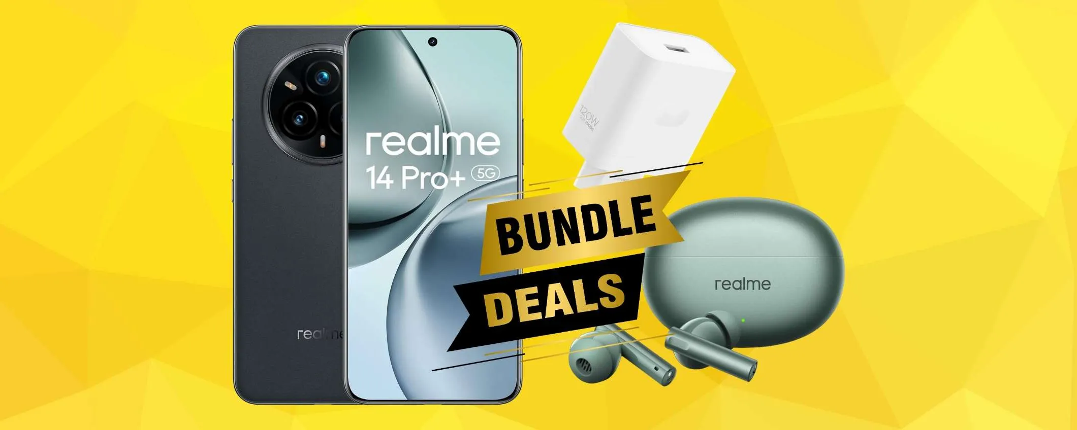 Mega bundle Amazon: realme 14 Pro+, caricatore da 120W e auricolari wireless Buds Air 6