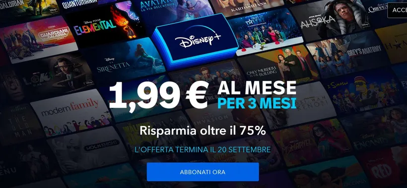 Disney+ a 1,99 euro al mese per 3 mesi? L'offerta sta per scadere