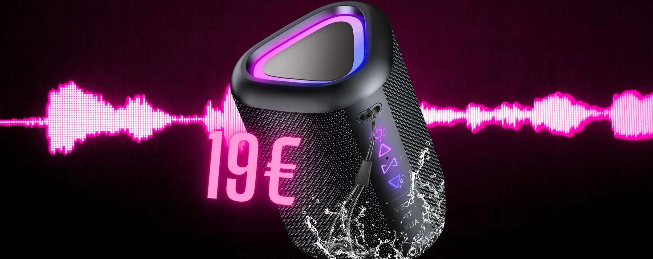 Mini cassa Bluetooth impermeabile dal suono potente oggi a soli 19€