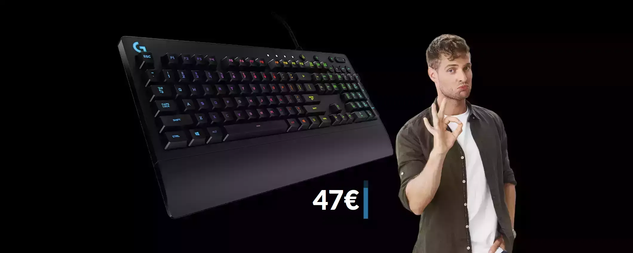 Tastiera gaming Logitech retroilluminata: va presa subito a 47€