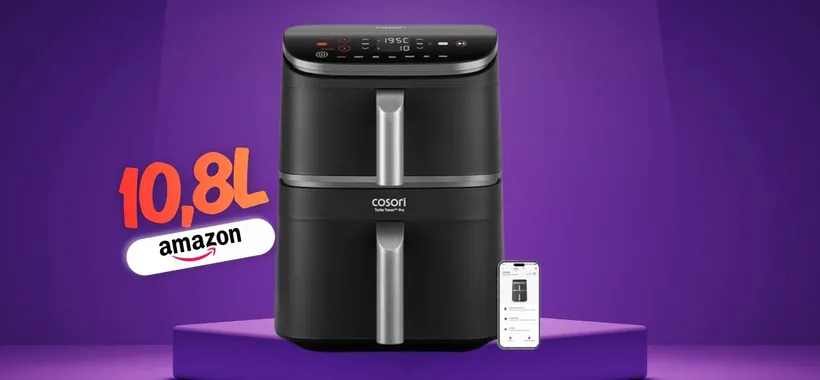 Cosori Turbo Tower Pro: cucinare facile e in verticale, 10,8L di potenza