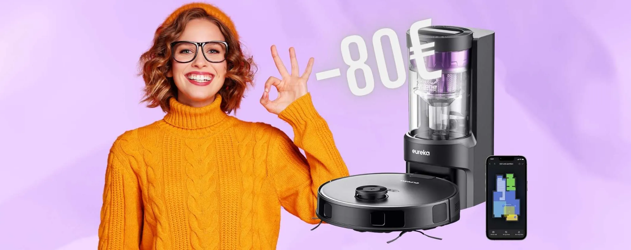 Robot aspirapolvere e lavapavimenti Eureka NERE10s: pulizia completa senza sforzo