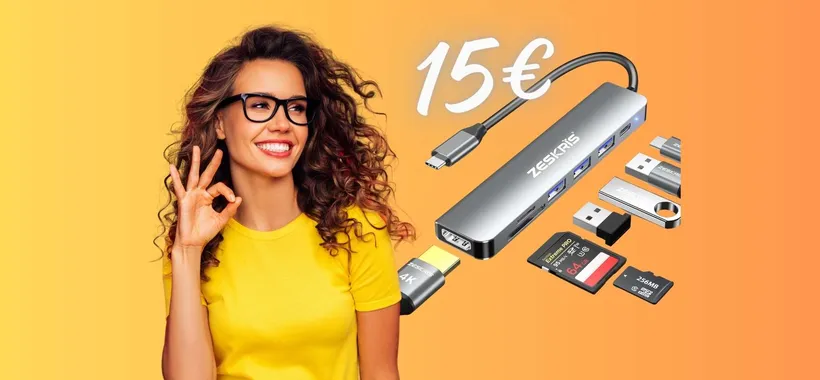 Hub USB 7 in 1 SPETTACOLO e il prezzo è a terra, ora è tuo a SOLI 15€