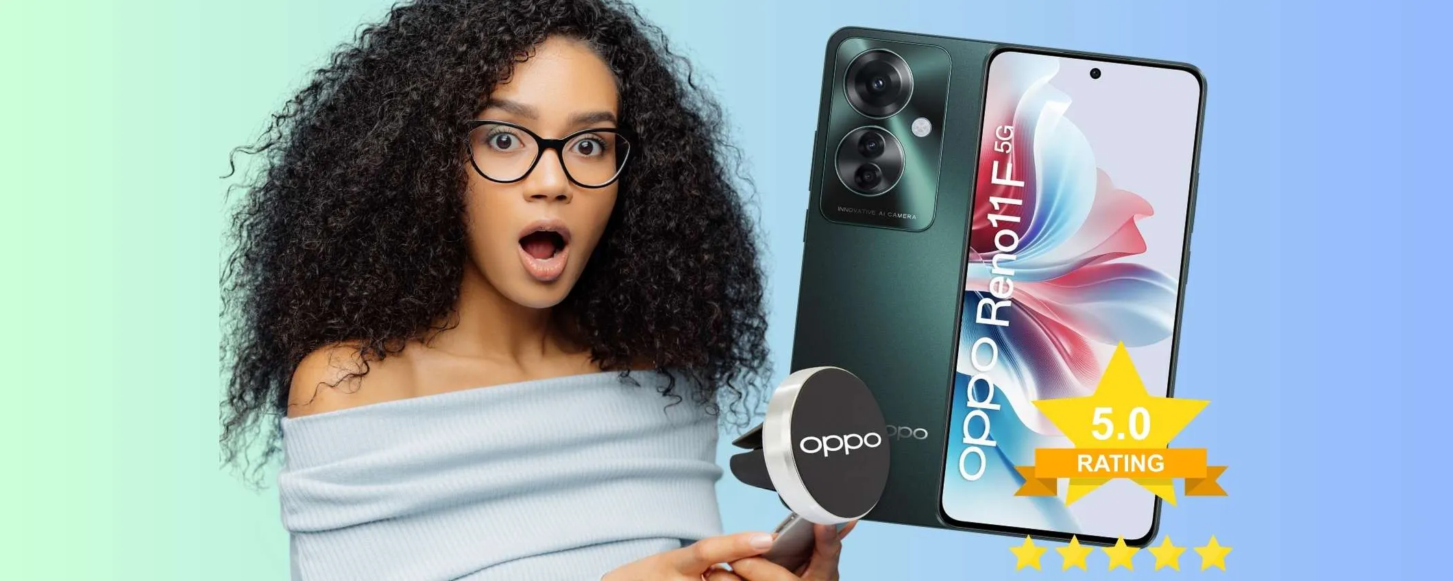 Tripla fotocamera da 64MP e 256GB: OPPO Reno11 F 5G è tuo a 280€