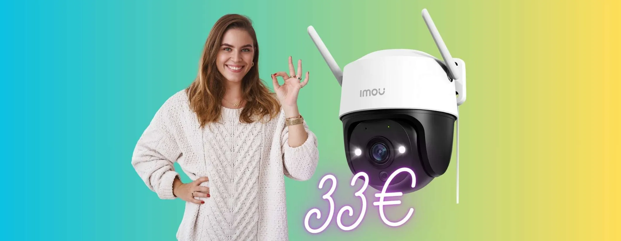 Telecamera WiFi 2K con visione notturna e tracciamento intelligente a soli 33€