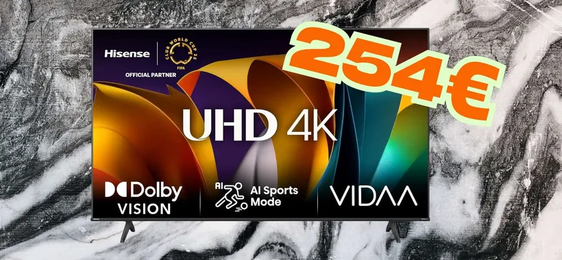 Amazon esagera: Smart TV Hisense UHD 4K da 50" tua a soli 254€