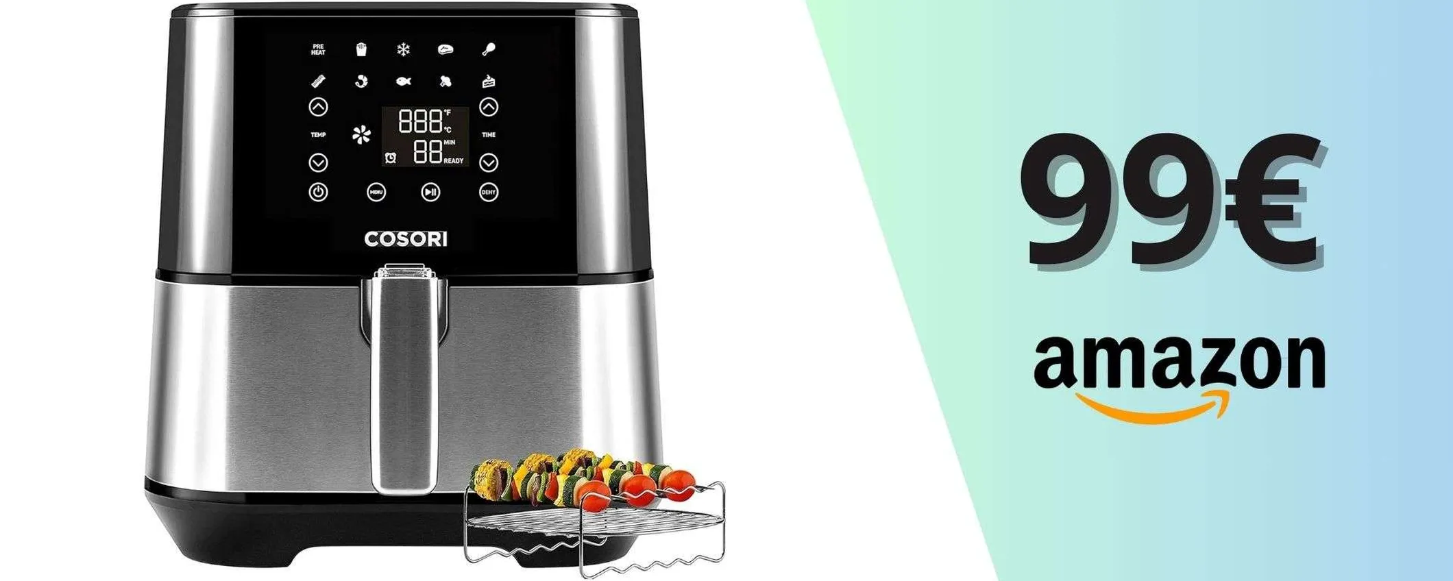 Friggitrice ad aria Cosori da 5,5L, sconto top: da 149 a soli 99 euro