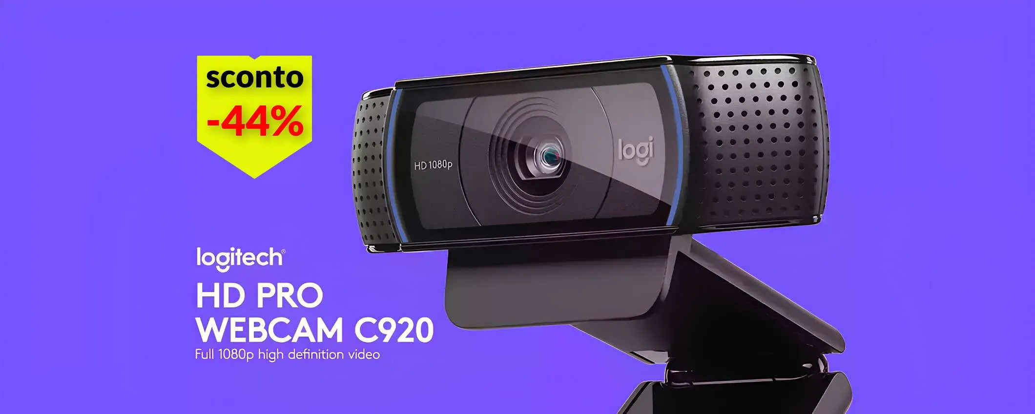Qualità professionale per la webcam FullHD Logitech in sconto a 58€