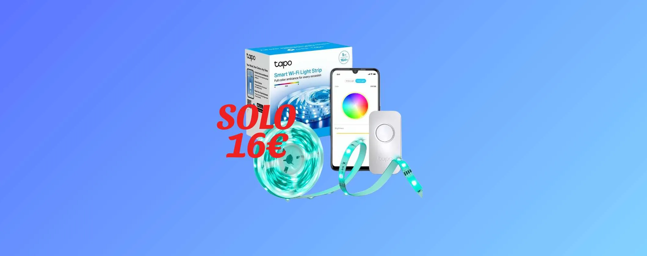 Striscia LED Smart Tapo a soli 16€ con le Offerte di Primavera Amazon