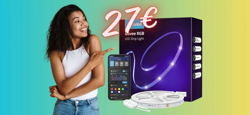 Striscia LED Smart colorata da 20m compatibile con comandi vocali (27€)