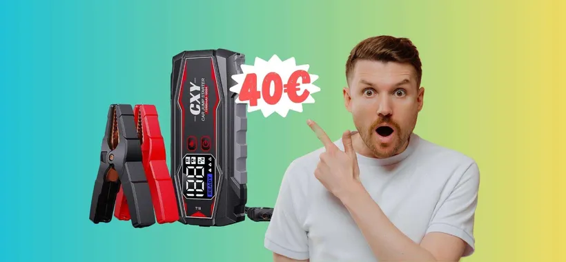 Avviatore di emergenza, torcia e power bank, tutto in 1 a 40€