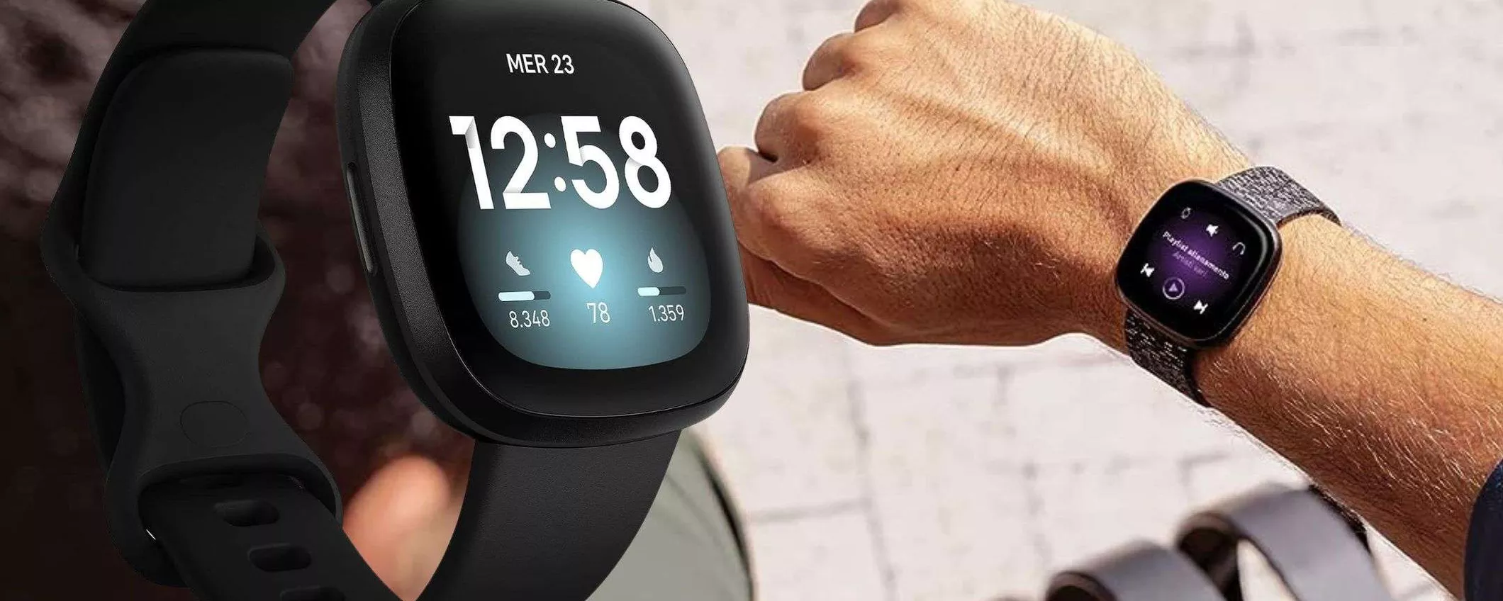 Fitbit Versa 3 in sconto del 43% su Amazon: smartwatch PREMIUM a mini prezzo