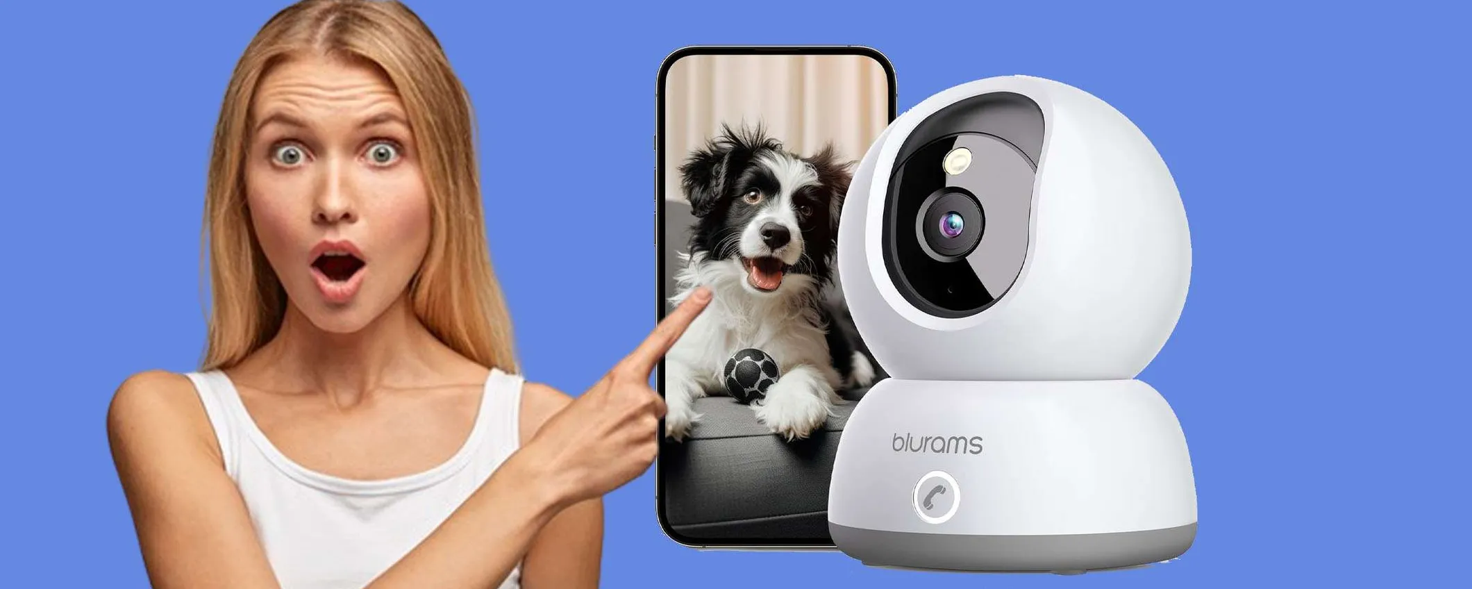 Videocamera di sorveglianza per interni 2K: sconto WOW del 43%
