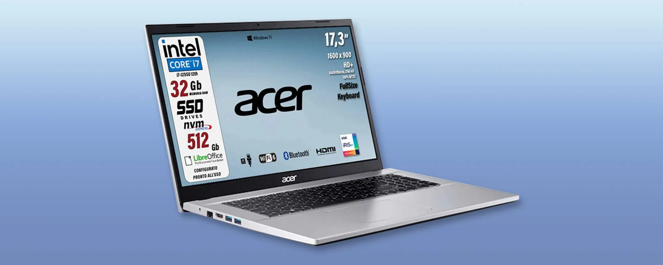 Notebook Acer con Intel i7 e 32 GB di RAM: sconto IMMEDIATO di 30€ su eBay