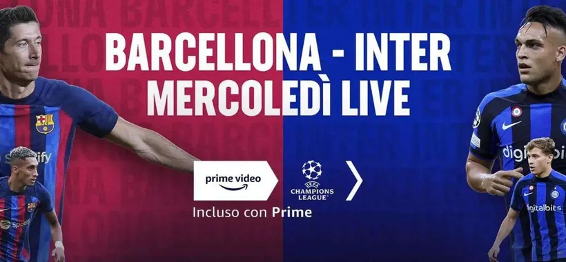 Come vedere Barcellona-Inter gratis su Prime Video