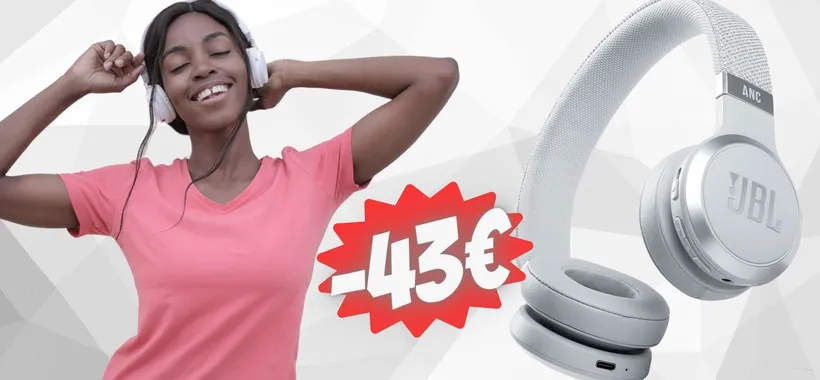 Super SCONTO di 43€ sulle splendide cuffie wireless JBL LIVE 460NC