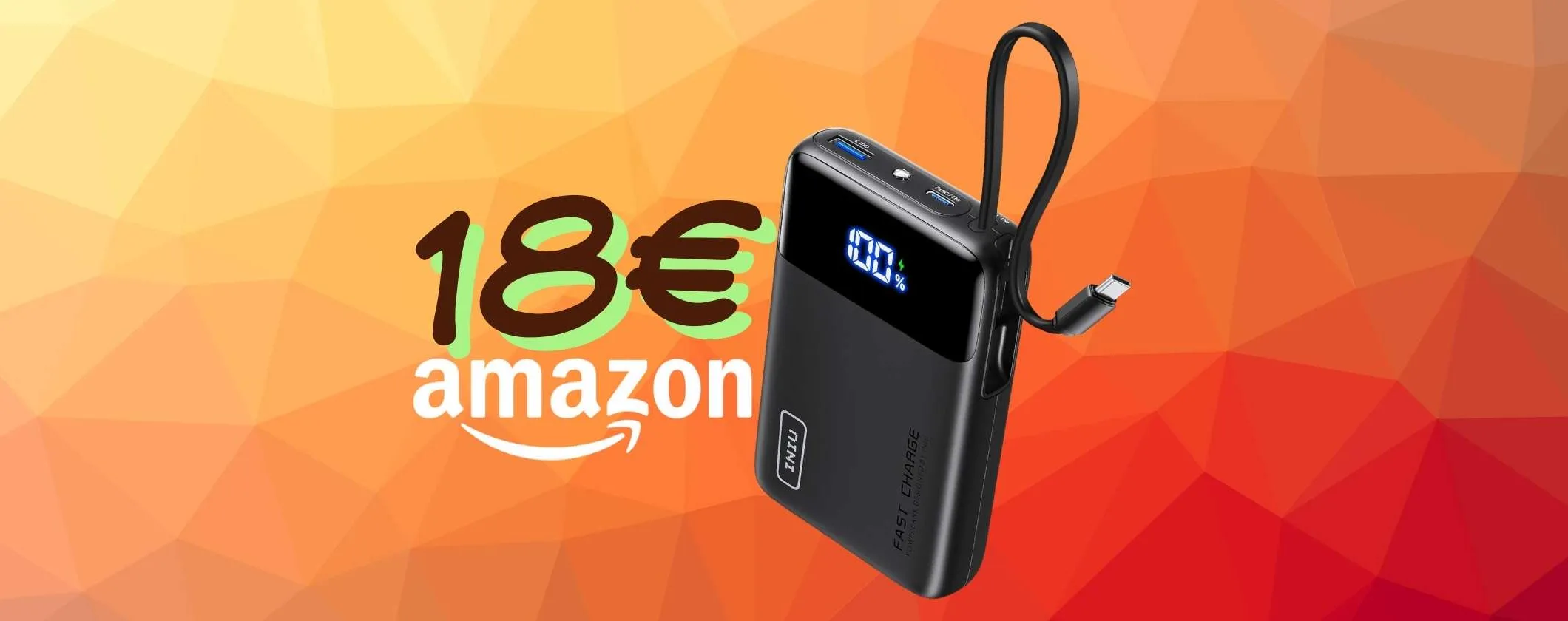 Power Bank da 20000mAh con ricarica rapida da 45W a soli 18€