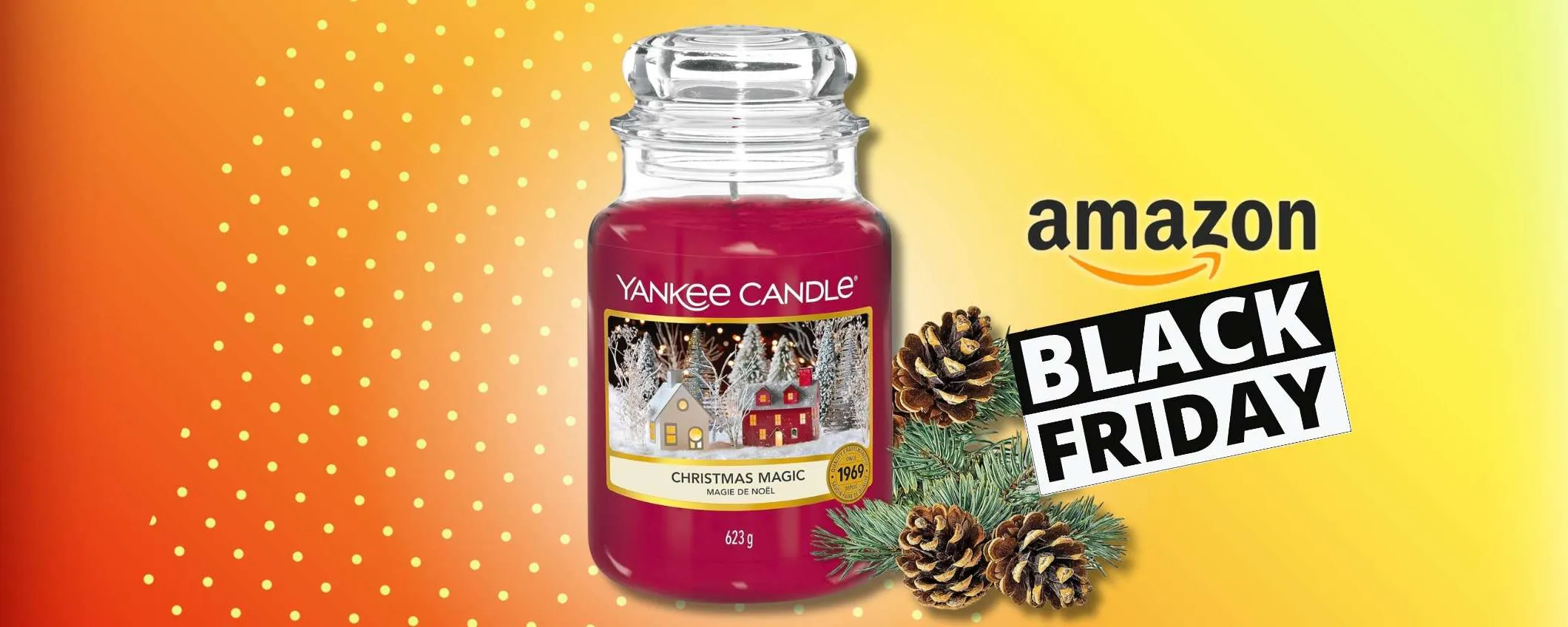 Profumo di Natale con Yankee Candle giara GRANDE, sconto Black Friday