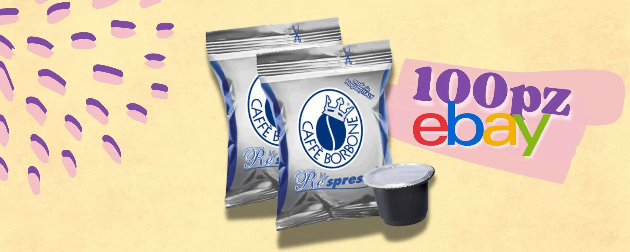 100 capsule per NESPRESSO firmate Caffè Borbone Blu: 0,22€ cadauna