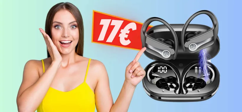 Solo 17€ per queste cuffiette Bluetooth con design per lo sport