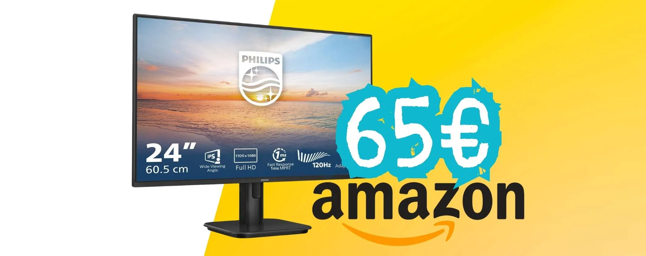 Visione perfetta FHD con risposta di 1ms: il monitor Philips a 65€ è un affare
