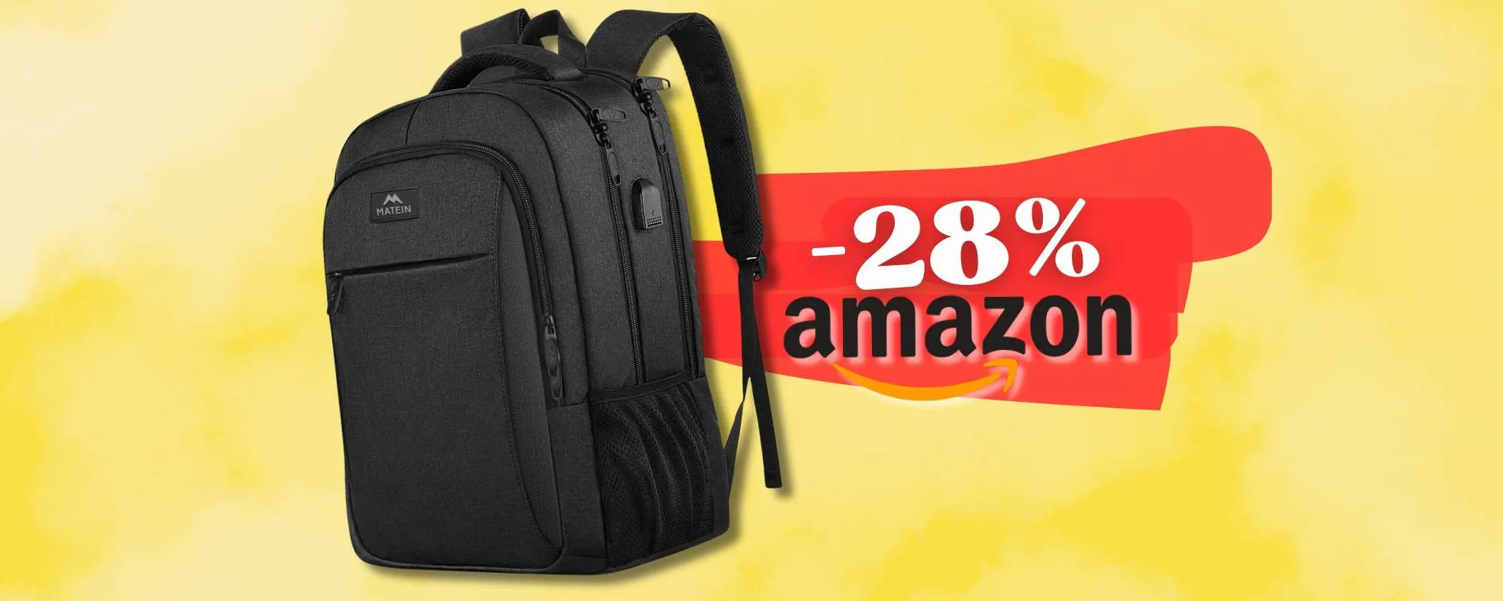 Zaino con tasca PC e capienza perfetta per i VIAGGI: una bomba a 28€