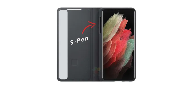 Galaxy S21 Ultra: un'immagine mostra la S-Pen inserita in una cover